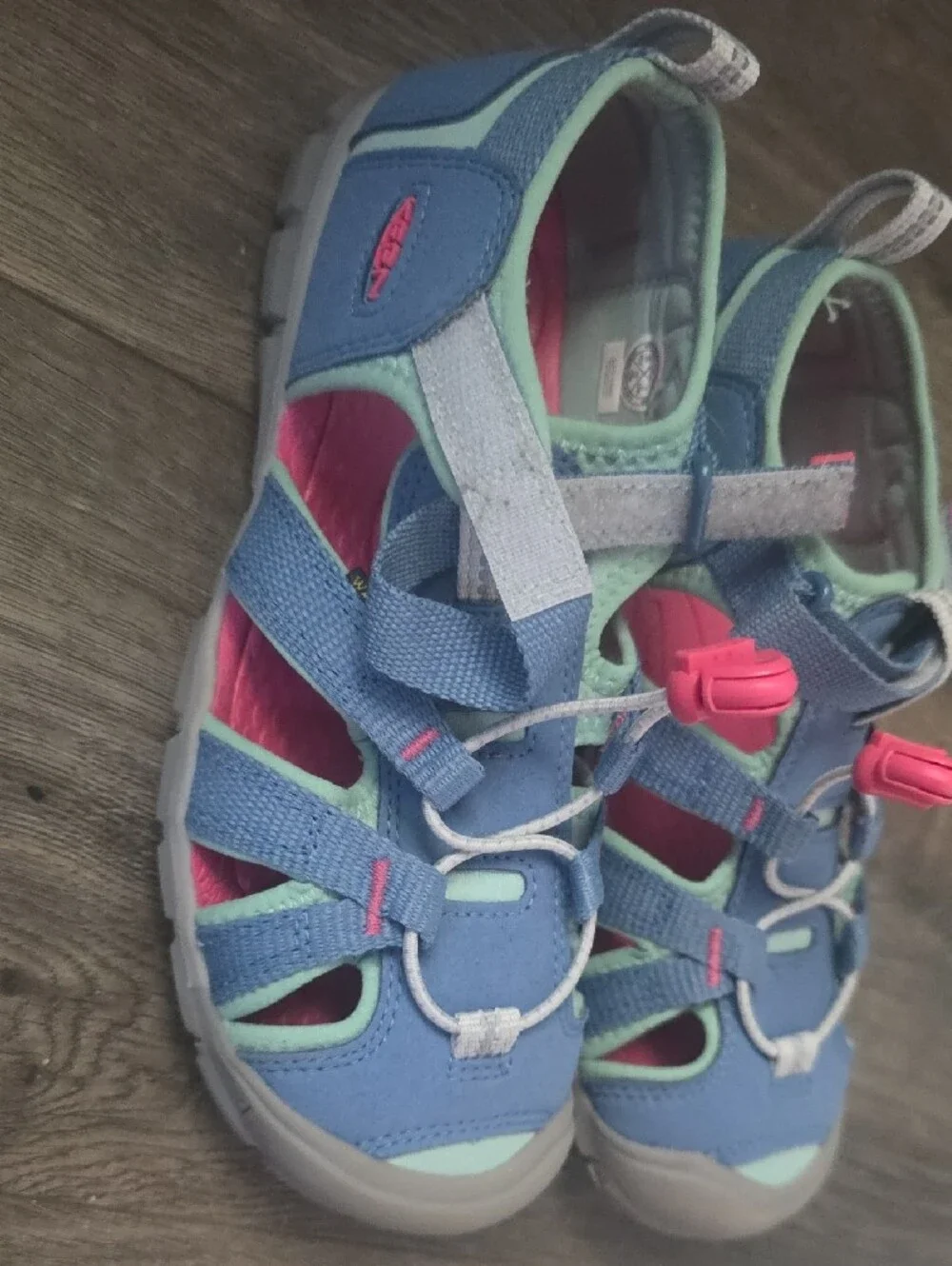 Keen Kids Blue Teal and Pink Closed-Toe Sandals